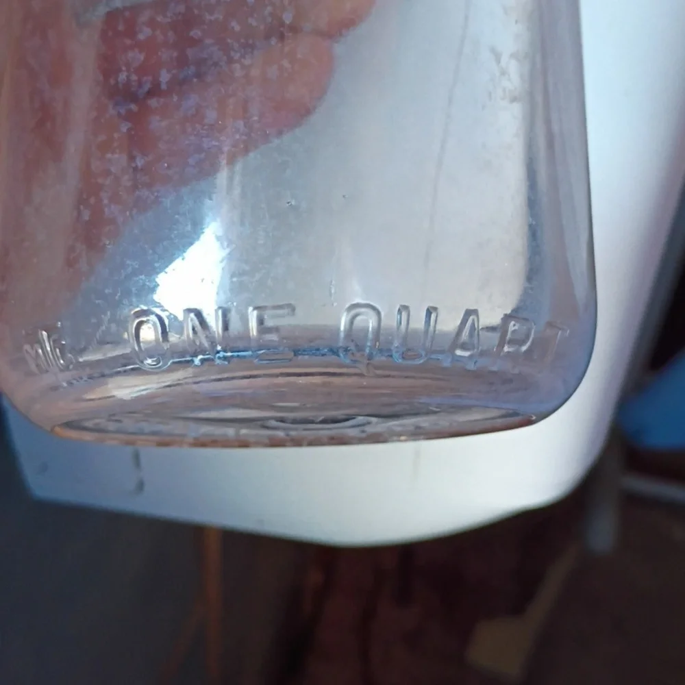 Clear Glass Bottle Vase - Vintage Style Milk Bottle.